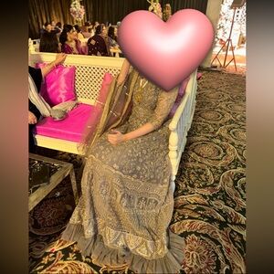 Elegant Brown 2 piece dress South Asian wear.